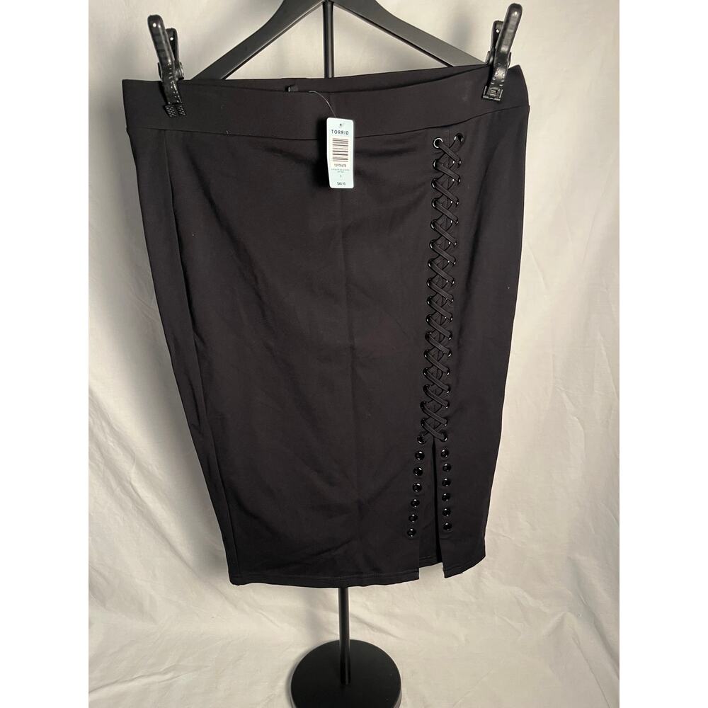 torrid Black Lace-Up Midi Skirt